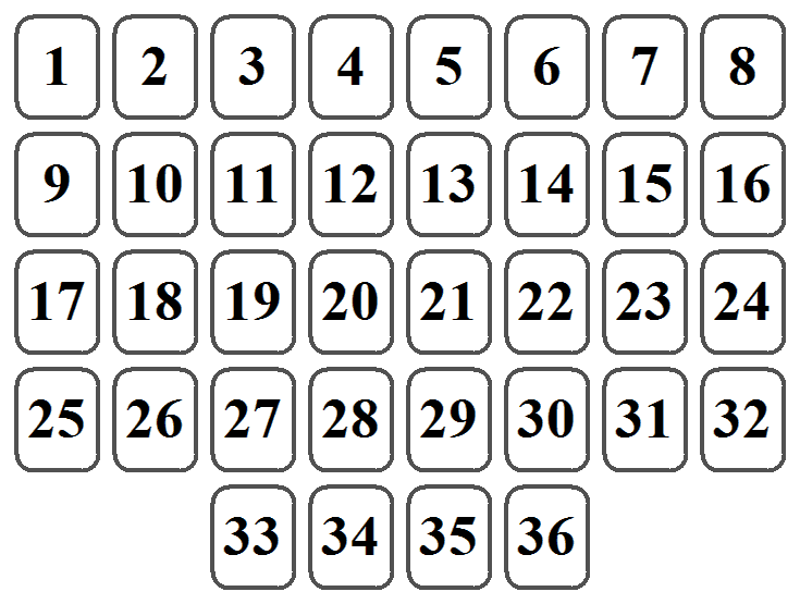 Tirada Gran Tablero de 36 cartas