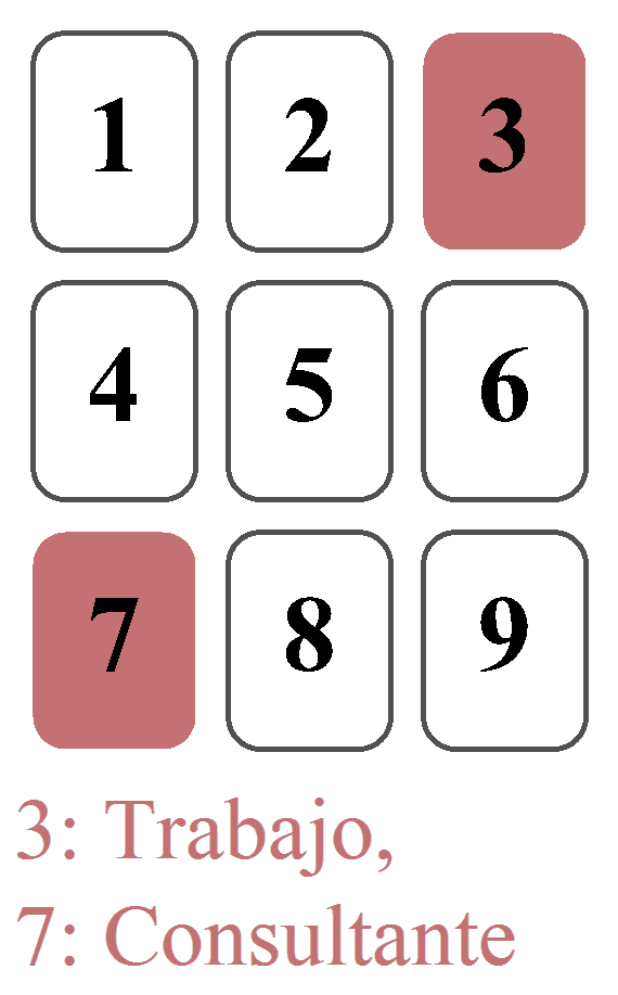 La tirada *innovadora* cuadrada de 9 cartas: Dos Significadores para las tiradas profesionales