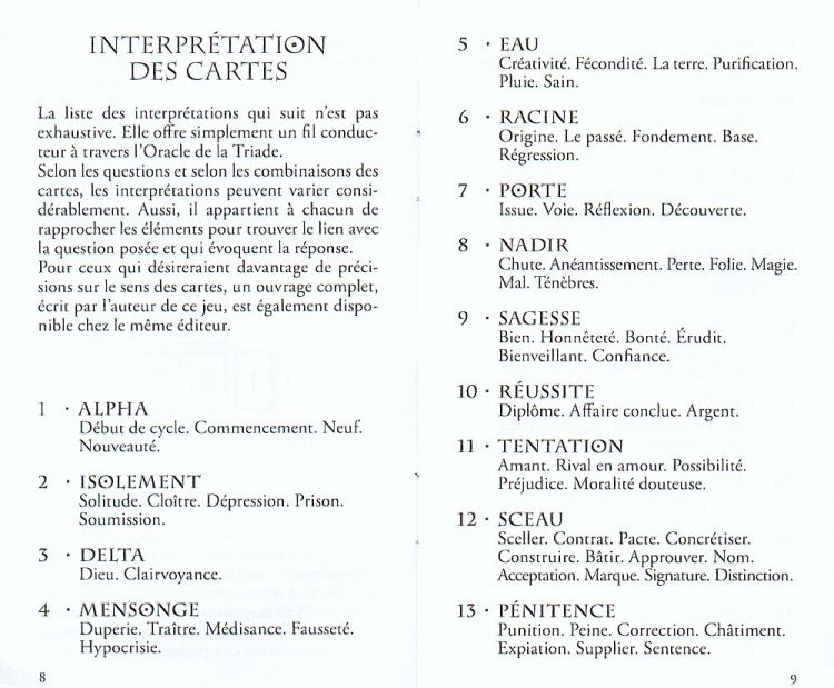 Part 2: Description of the cards